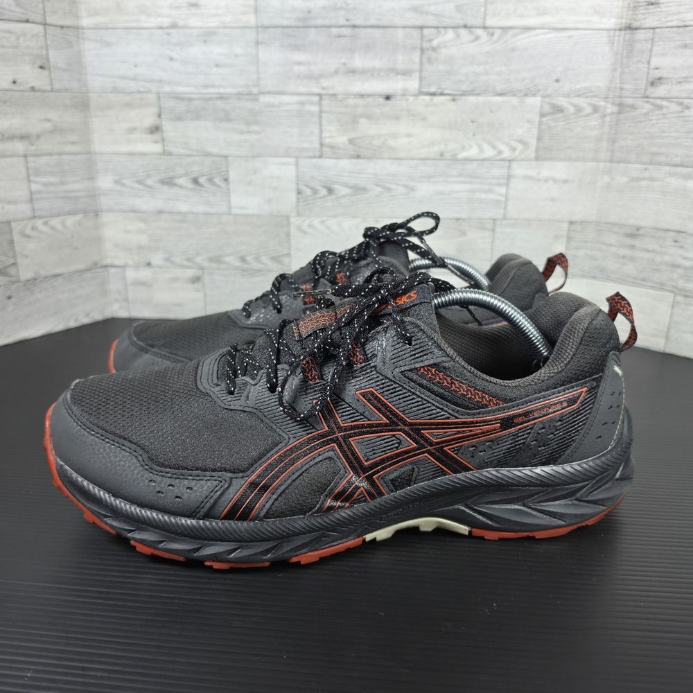 Asics Gel-Venture 9 Trail Running Shoes Grey Red Men's Size 12 Laced Comfort